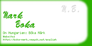 mark boka business card