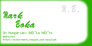 mark boka business card